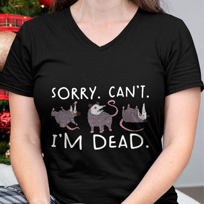 Best Thanksgiving Family Shirt , Funny Thanksgiving UnisexT-Shirt/Hoodie/Sweatshirt HLT00 - Sorry Can't Possum Dead Funny Opossum Fake Death Trash Meme T-Shirt