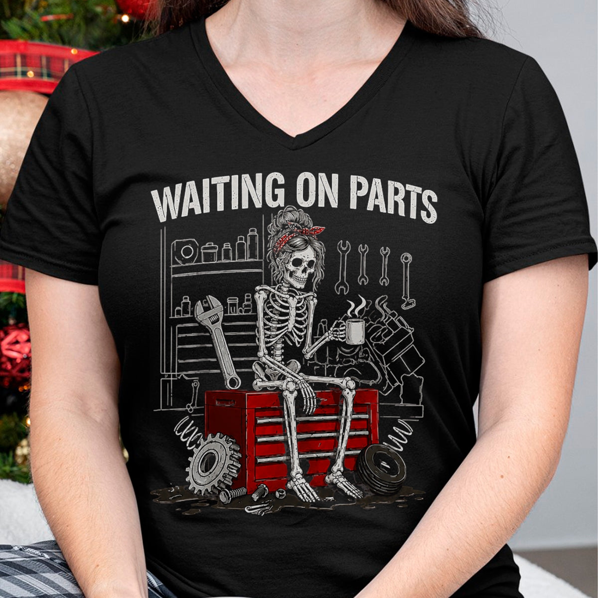 Best Mechanic Life Shirt, Funny Mechanic UnisexT-Shirt/Hoodie/Sweatshirt HLT00 - Funny Waiting On Parts Mechanic Skeleton Auto Repair Garage T-Shirt