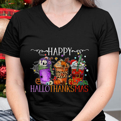 Best Thanksgiving Family Shirt , Funny Thanksgiving UnisexT-Shirt/Hoodie/Sweatshirt HLT00 - Happy Hallothanksmas Halloween Thanksgiving Christmas T-Shirt