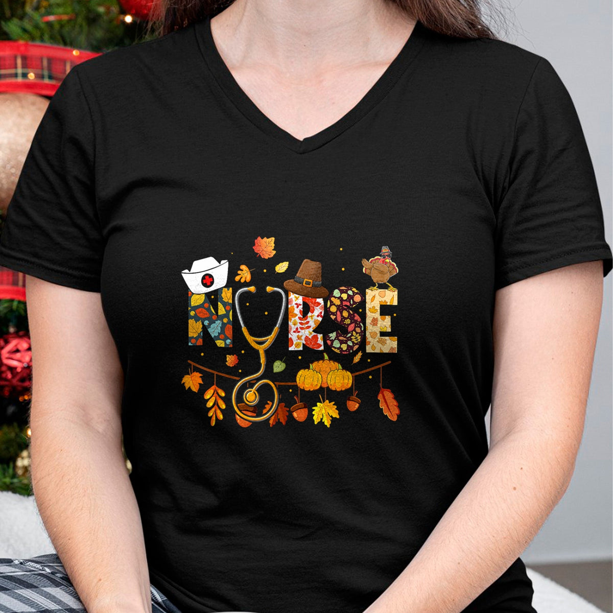 Funny Nurse Shirt, Nurse Unisex T-Shirt/Hoodie/Sweatshirt HLT00 - Nurse Thanksgiving Shirt Health Worker Nursing Fall Turkey T-Shirt