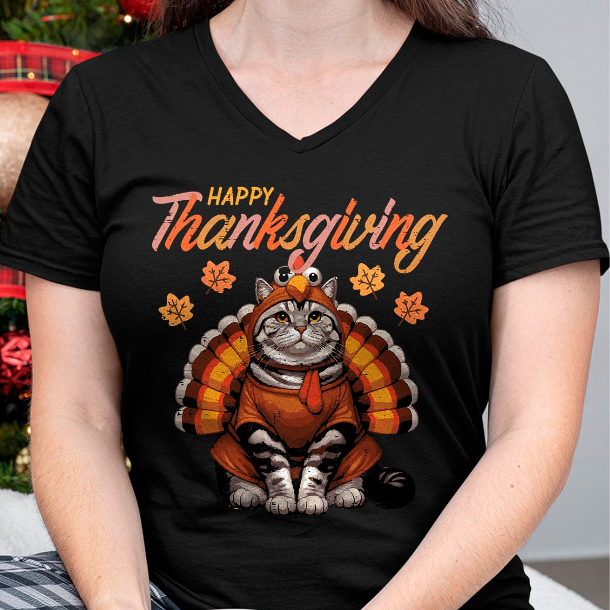 Best Thanksgiving Family Shirt , Funny Thanksgiving UnisexT-Shirt/Hoodie/Sweatshirt HLT00 - Happy Thanksgiving Cat Turkey Day Fall Women Girls Kids Men T-Shirt