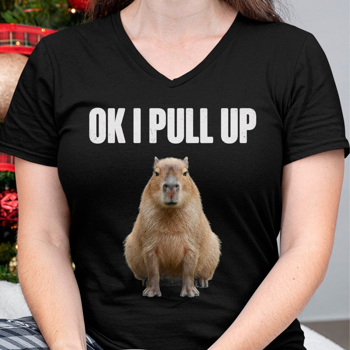 Cute Capybara Shirt, Funny Capybara Unisex T-Shirt/Hoodie/Sweatshirt HLT00 - OK I Pull Up Capybara Meme Funny Chill Capy Lover Tee T-Shirt