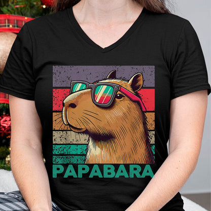 Cute Capybara Shirt, Funny Capybara Unisex T-Shirt/Hoodie/Sweatshirt HLT00 - Papabara Father_s Day Best Dad Capybara T-Shirt