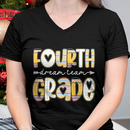 Best Teacher Shirt, Funny Teacher UnisexT-Shirt/Hoodie/Sweatshirt HLT00 - 4th Grade Dream Team Back to School Teacher Student Kids T-Shirt