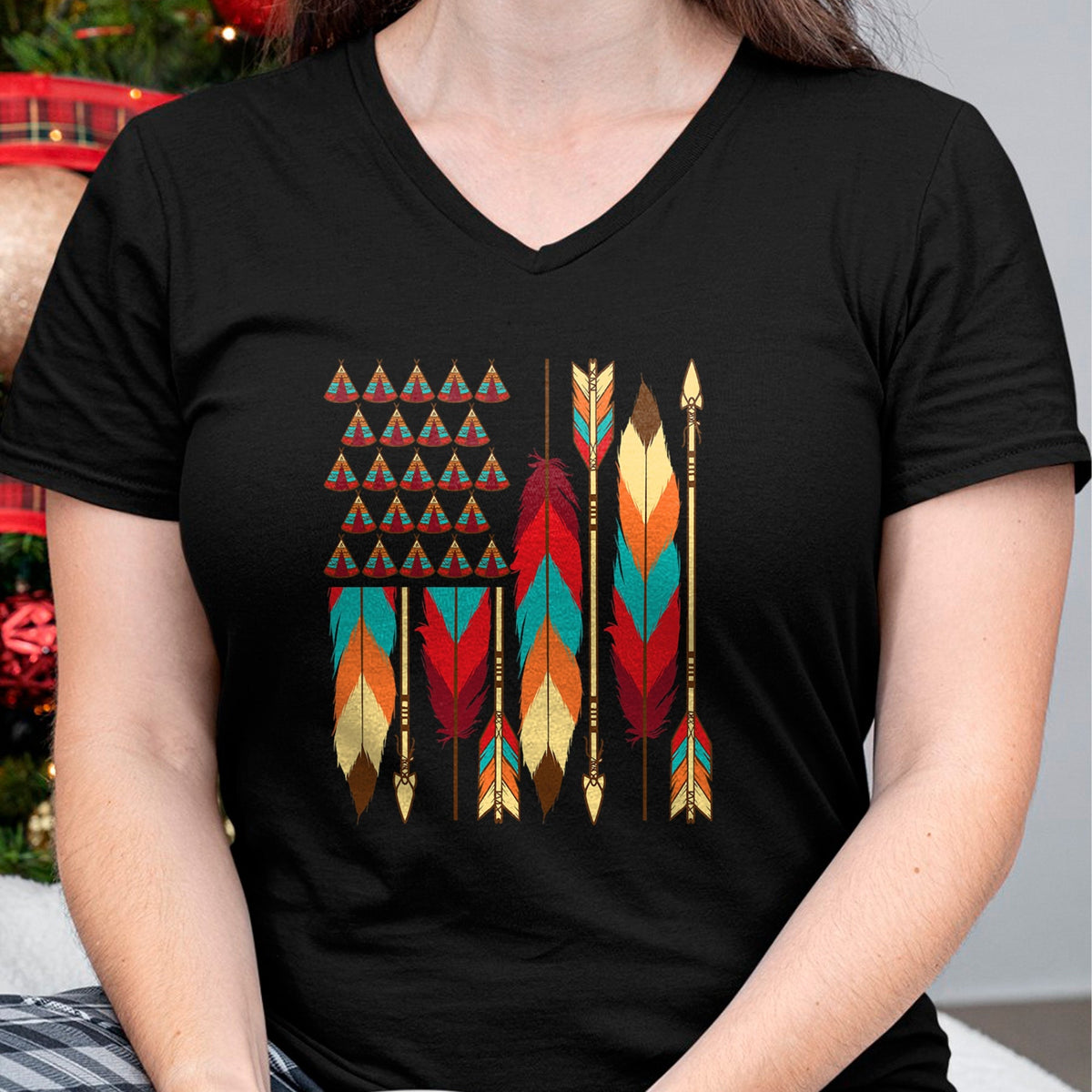 Native American T-Shirts, Vintage Native American Unisex T-Shirt/Hoodie/Sweatshirt HLT00 - Native American Flag - Pride Month Indigenous People Veteran
