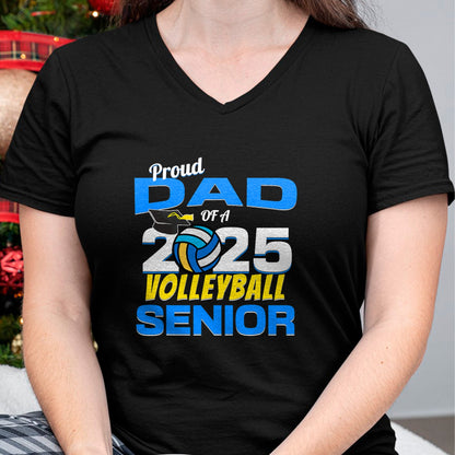 Gift for Dad Shirt, Funny Dad Unisex T-Shirt/Hoodie/Sweatshirt HLT00 – Senior Dad 2025 Proud Dad of a 2025 Senior Volleyball T-Shirt