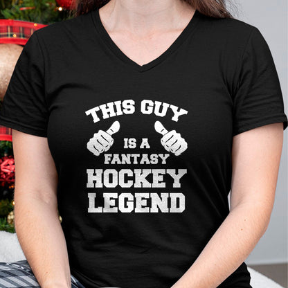 Best Wife Shirt, Wife and Husband Unisex T-Shirt/Hoodie/Sweatshirt HLT00 - This Guy Is A Fantasy Hockey Legend Sports Gaming T-Shirt
