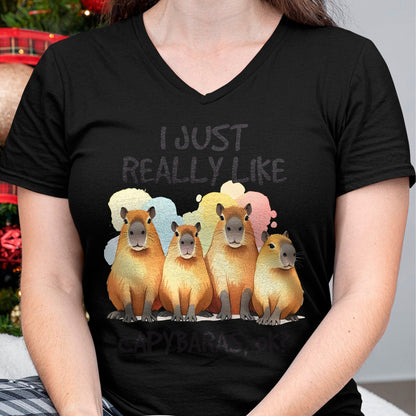 Cute Capybara Shirt, Funny Capybara Unisex T-Shirt/Hoodie/Sweatshirt HLT00 - Funny Capybara Long Sleeve T-Shirt (1)