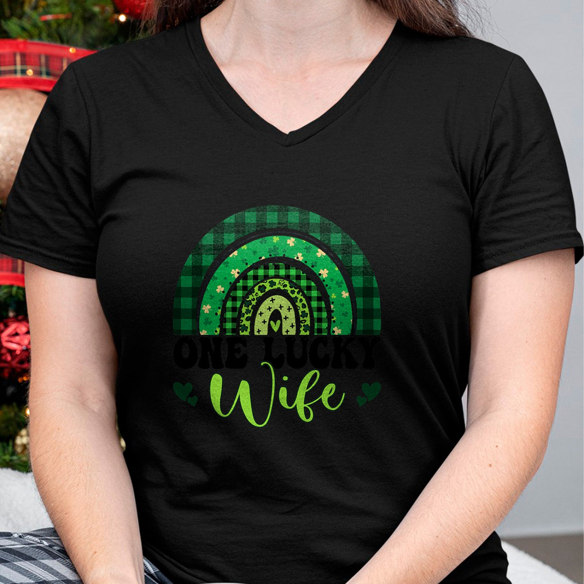 Best Wife Shirt, Wife and Husband Unisex T-Shirt/Hoodie/Sweatshirt HLT00 - Gift for wife T shirt, lucky wife   One Lucky Wife Rainbow Irish St Patricks Day Shamrock T-Shirt