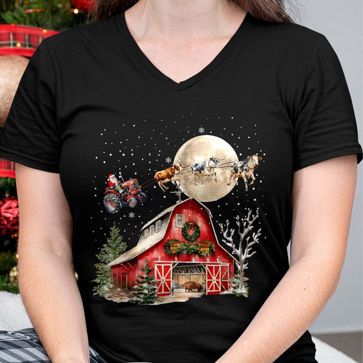 Best Farmer Life Shirt, Funny Farmer UnisexT-Shirt/Hoodie/Sweatshirt HLT00 - Funny Santa Claus Tractor Cows Farm Farmer Christmas Holiday T-Shirt