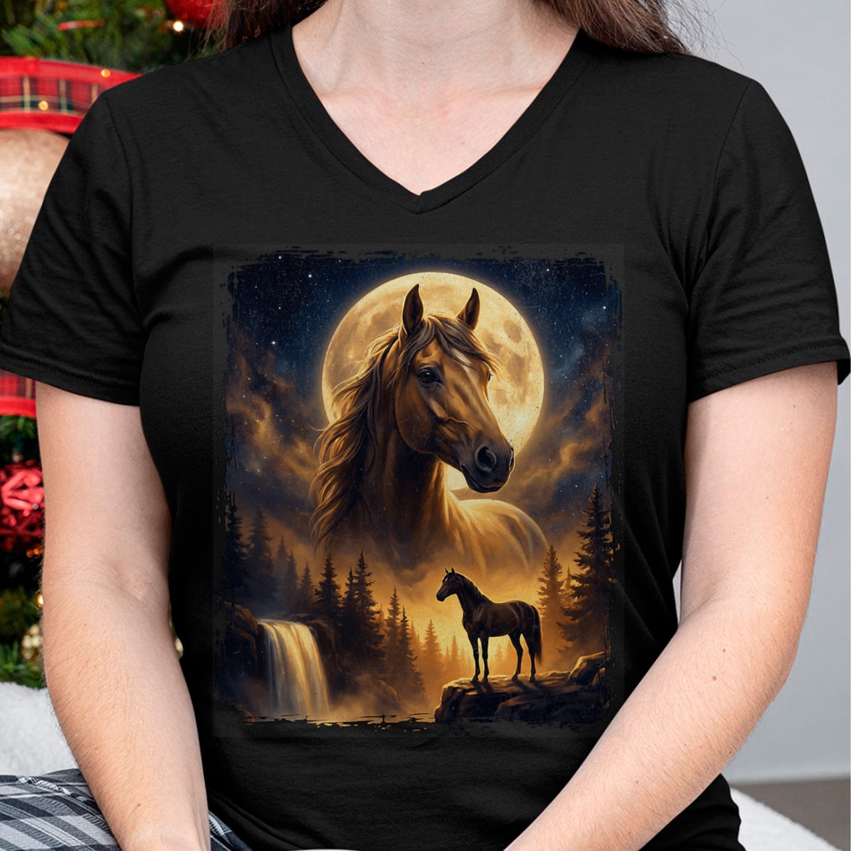 Best Horse Lover Shirt , Funny Horse UnisexT-Shirt/Hoodie/Sweatshirt HLT00 - Mystical Retro Majestic Horse Spirit Animal Full Moon Nature T-Shirt