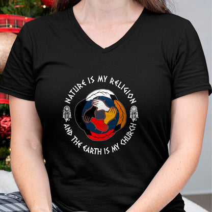 Native American T-Shirts, Vintage Native American Unisex T-Shirt/Hoodie/Sweatshirt HLT00 - Nature Is My Religion And Earth Is My Church Native American