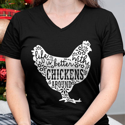 Best Farmer Life Shirt, Funny Farmer UnisexT-Shirt/Hoodie/Sweatshirt HLT00 - Life is Better With Chickens T Shirt Animal Pet Farmer Tee T-Shirt