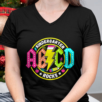 Best Teacher Shirt, Funny Teacher UnisexT-Shirt/Hoodie/Sweatshirt HLT00 - Kindergarten Rocks ABCD Back to School Funny Rock Teacher T-Shirt