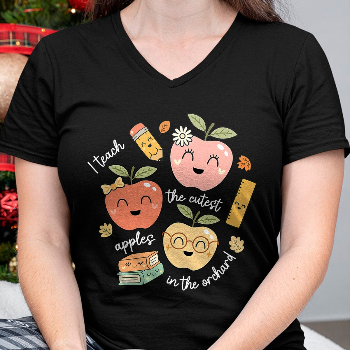 Best Teacher Shirt, Funny Teacher UnisexT-Shirt/Hoodie/Sweatshirt HLT00 - I Teach The Cutest Apples in The Orchard Cute Fall Teacher T-Shirt