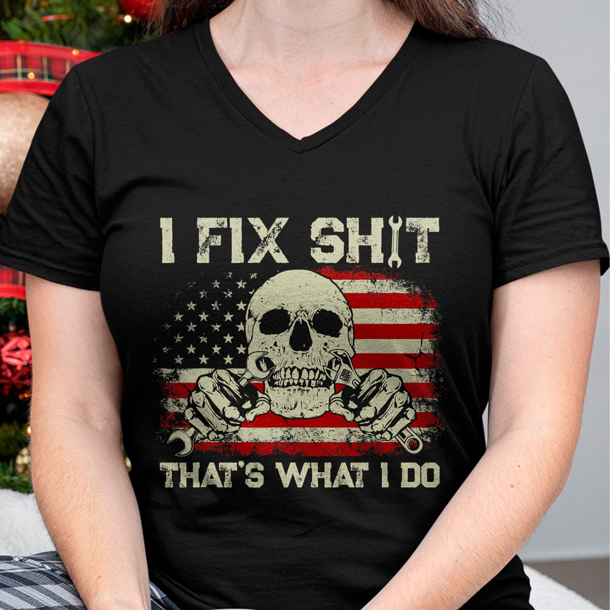 Best Mechanic Life Shirt, Funny Mechanic UnisexT-Shirt/Hoodie/Sweatshirt HLT00 - I Fix Shit That's What I Do Vintage Mechanic American Flag T-Shirt