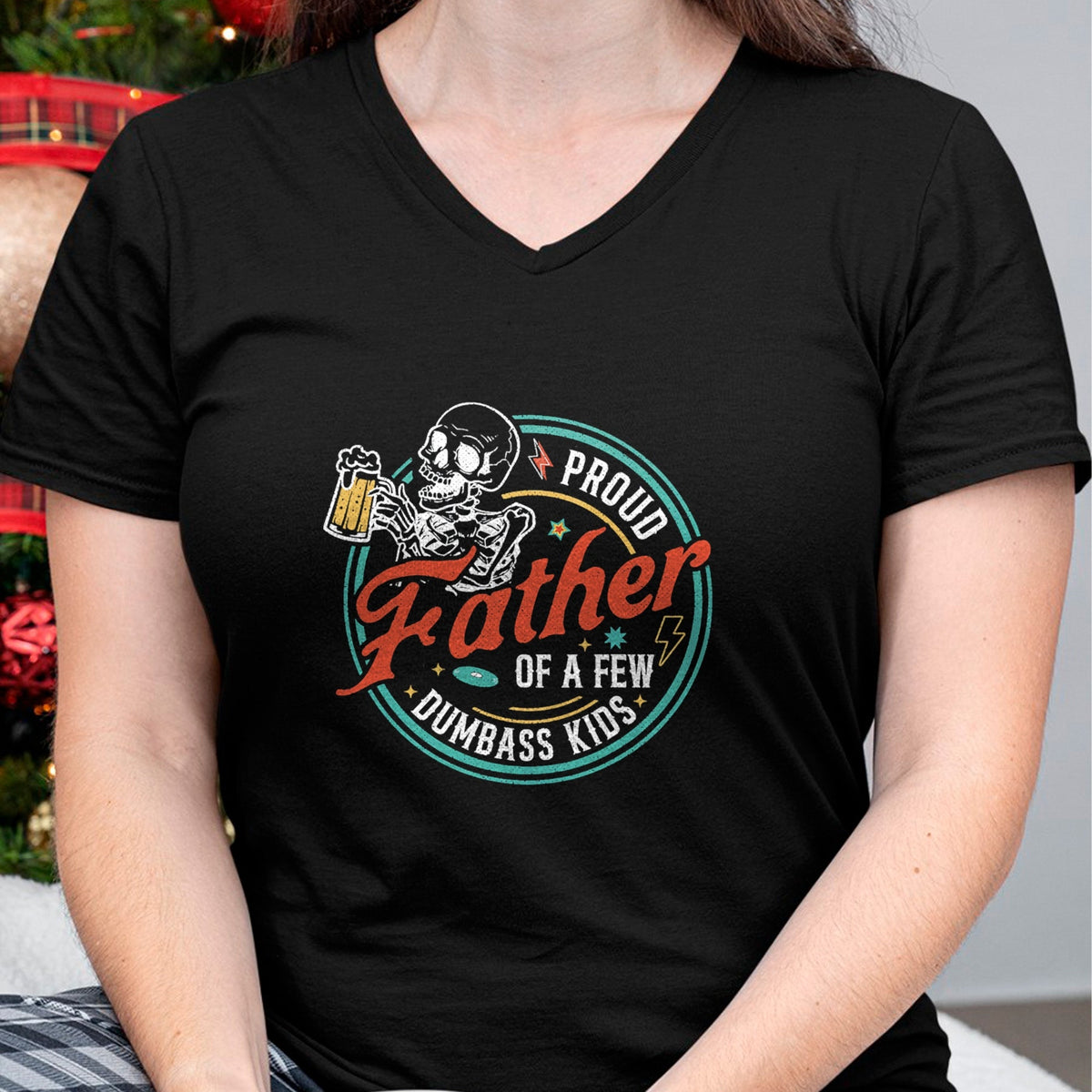 Gift for Dad Shirt, Funny Dad Unisex T-Shirt/Hoodie/Sweatshirt HLT00 – Proud Father Of A Few Dumbass Kids Funny Dad Love Family T-Shirt