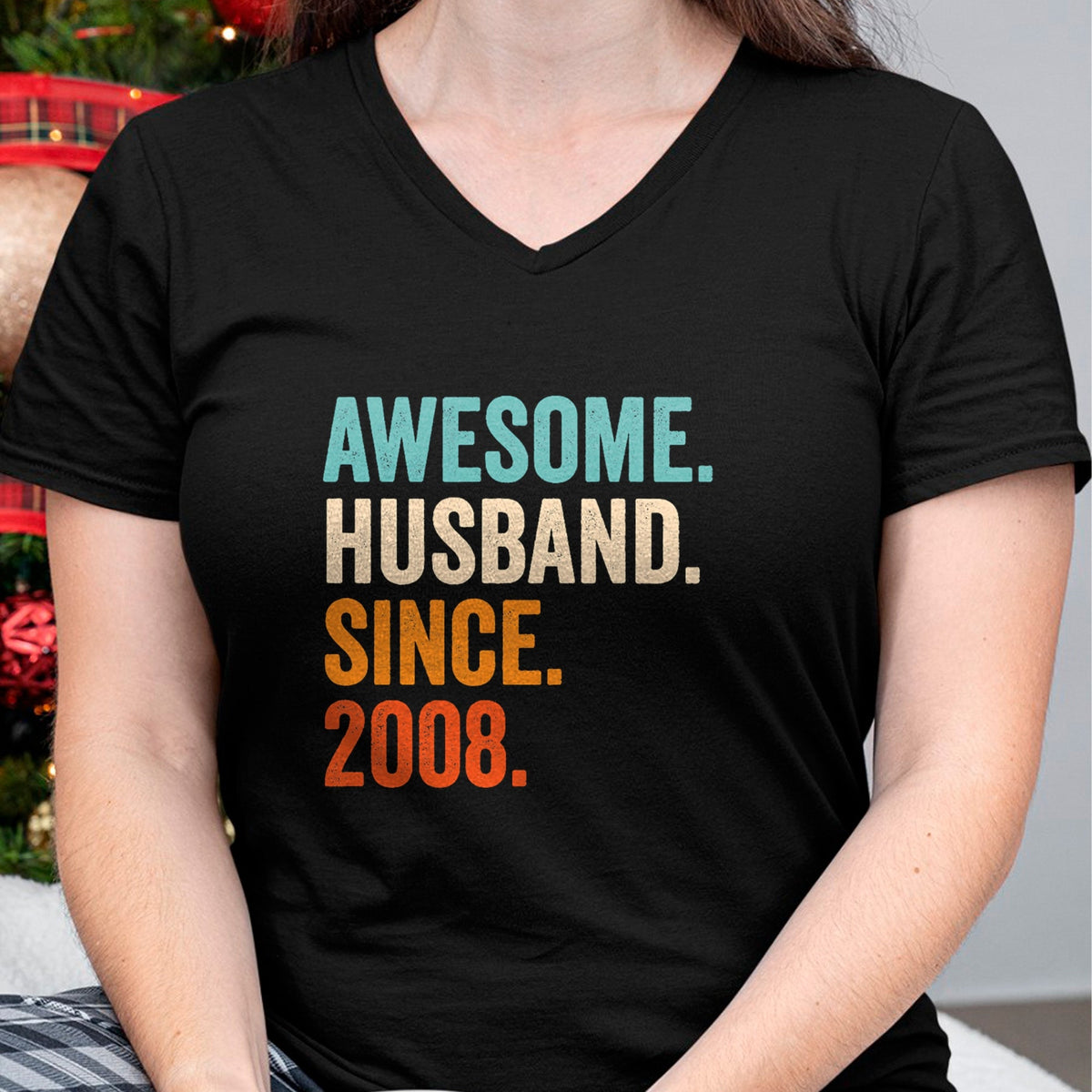 Best Wife Shirt, Wife and Husband Unisex T-Shirt/Hoodie/Sweatshirt HLT00 - Awesome Husband Since 2008 16th wedding anniversary 16 years T-Shirt