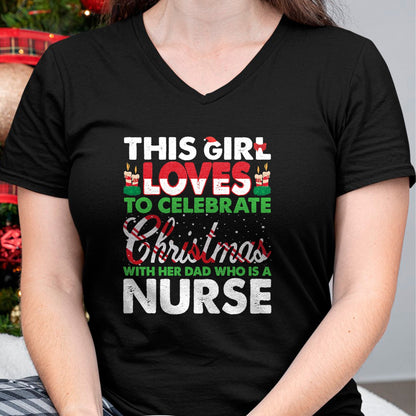 Funny Nurse Shirt, Nurse Unisex T-Shirt/Hoodie/Sweatshirt HLT00 - This Girl Loves Her Nurse Dad - Nurse's Daughter T-Shirt