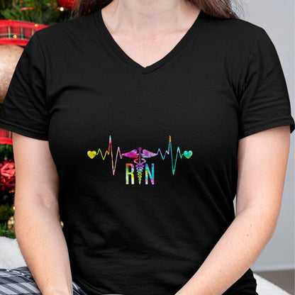 Funny Nurse Shirt, Nurse Unisex T-Shirt/Hoodie/Sweatshirt HLT00 - Womens Lovely RN Registered Nurse Tie Dye - Nurse Tshirts for Women V-Neck T-Shirt