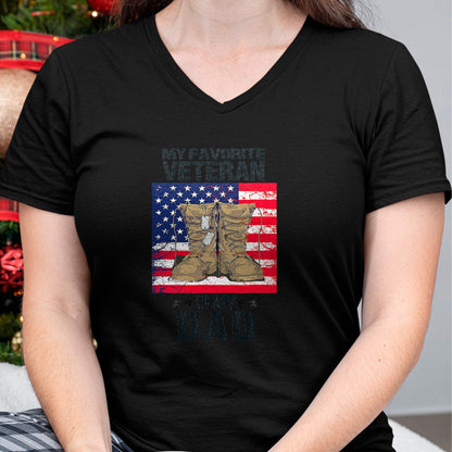 Gift for Dad Shirt, Funny Dad Unisex T-Shirt/Hoodie/Sweatshirt HLT00 – Dad Father_s Day My Favorite Veteran Is My Father Proud Kids T-Shirt