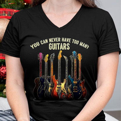 Guitar Lover Shirt, Funny Guitar UnisexT-Shirt/Hoodie/Sweatshirt HLT00 - Funny Music You Can Never Have Too Many Guitars T-Shirt, Men, Black, 3X-Large