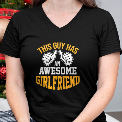 Best Wife Shirt, Wife and Husband Unisex T-Shirt/Hoodie/Sweatshirt HLT00 - This Guy Has An Awesome Girlfriend Partner Pair Forgiven T-Shirt