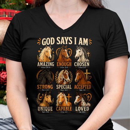 Best Horse Lover Shirt , Funny Horse UnisexT-Shirt/Hoodie/Sweatshirt HLT00 - God Says I Am Horse Bible Verse Faith Affirmation T-Shirt