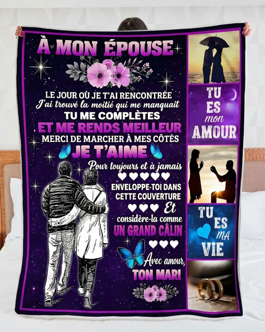 Couverture Cadeau Spéciale Pour Votre Épouse – De La Part De Son Mari (SKU2610-443)