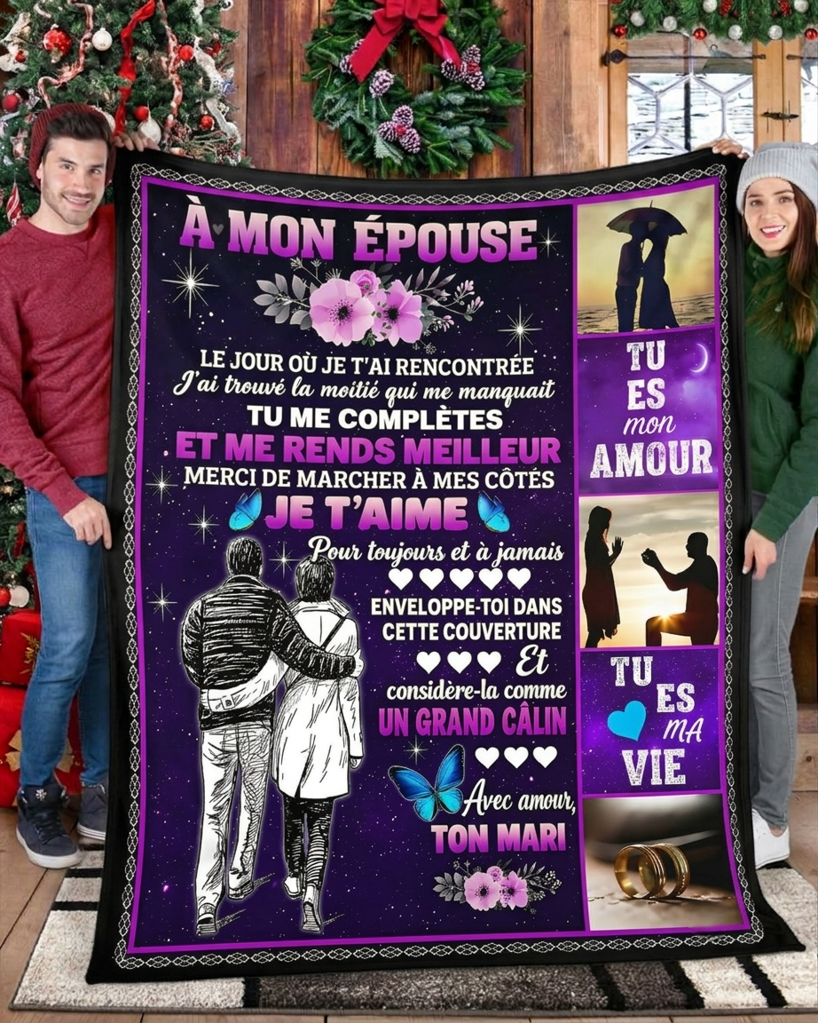 Couverture Cadeau Spéciale Pour Votre Épouse – De La Part De Son Mari (SKU2610-443)