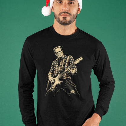 Guitar Lover Shirt, Funny Guitar UnisexT-Shirt/Hoodie/Sweatshirt HLT00 - Guitar Lovers Halloween Horror Frankenstein Playing Guitar T-Shirt