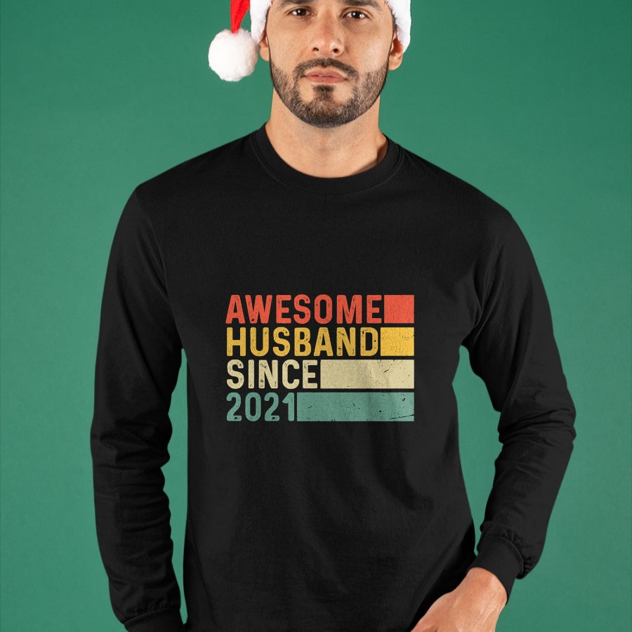 Best Wife Shirt, Wife and Husband Unisex T-Shirt/Hoodie/Sweatshirt HLT00 - 3rd Year Wedding Anniversary Epic Awesome Husband Since 2021 T-Shirt (1)