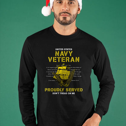 Proud Veteran Shirt, Funny Veteran UnisexT-Shirt/Hoodie/Sweatshirt HLT00 - Womens Navy Veteran Proudly Served V-Neck T-Shirt