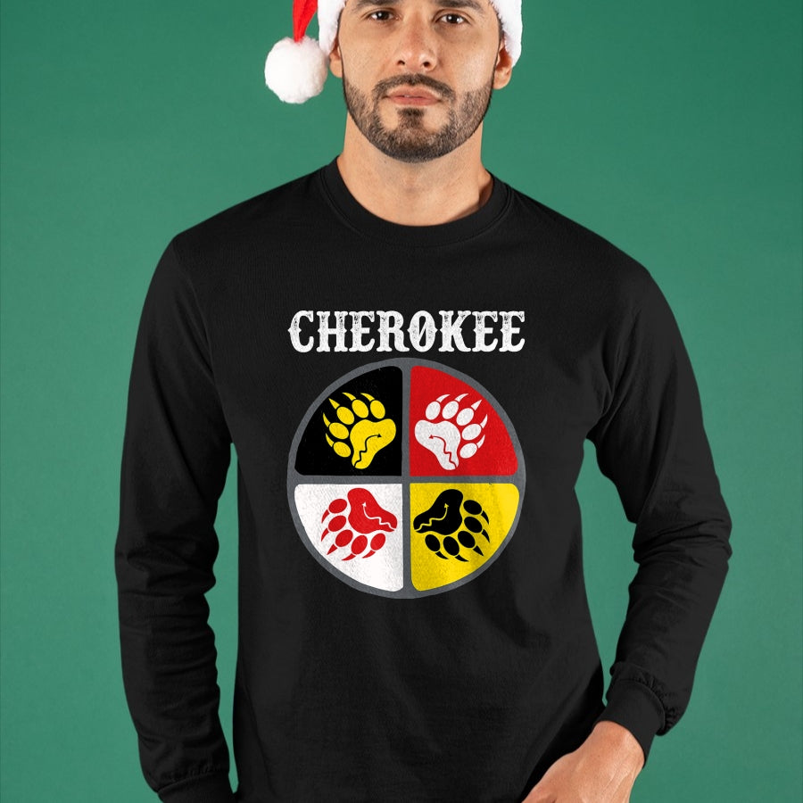 Native American T-Shirts, Vintage Native American Unisex T-Shirt/Hoodie/Sweatshirt HLT00 - Cherokee Tribe Native American Medicine Wheel