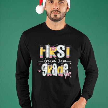 Best Teacher Shirt, Funny Teacher UnisexT-Shirt/Hoodie/Sweatshirt HLT00 - 1st Grade Dream Team Back to School Teacher Student Kids T-Shirt, Men, Black, 3X-Large