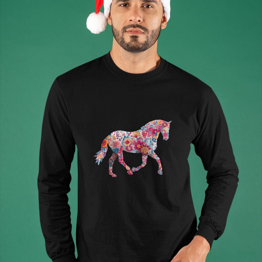Best Horse Lover Shirt , Funny Horse UnisexT-Shirt/Hoodie/Sweatshirt HLT00 - Horse Flower Equestrian Riding Floral Pattern Graphic T-Shirt