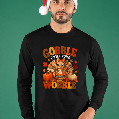 Best Thanksgiving Family Shirt , Funny Thanksgiving UnisexT-Shirt/Hoodie/Sweatshirt HLT00 - Gobble Till You Wobble Retro Funny Turkey Thanksgiving Women T-Shirt