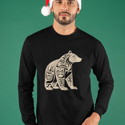 Native American T-Shirts, Vintage Native American Unisex T-Shirt/Hoodie/Sweatshirt HLT00 - Bear Native Formline Art Salish Haida Tlingit Pacific Animal