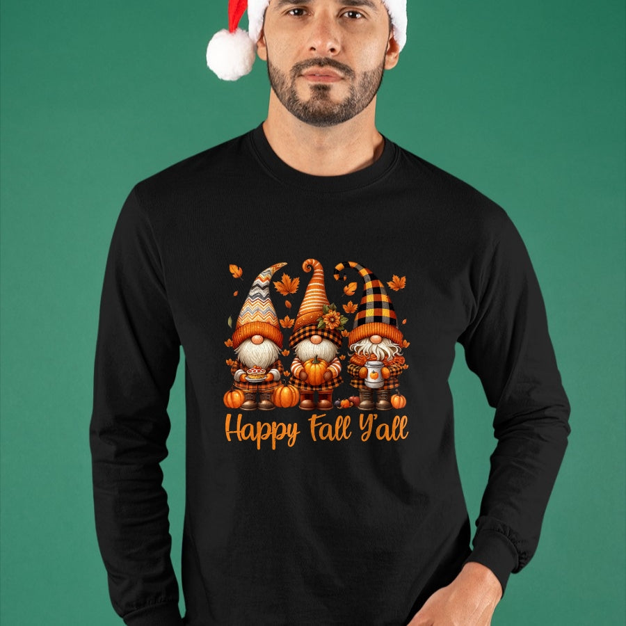 Best Thanksgiving Family Shirt , Funny Thanksgiving UnisexT-Shirt/Hoodie/Sweatshirt HLT00 - Happy Fall Y'all Gnome Pumpkin Autumn Thanksgiving Men Women T-Shirt