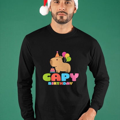 Cute Capybara Shirt, Funny Capybara Unisex T-Shirt/Hoodie/Sweatshirt HLT00 - Capy Birthday Capybara Lover Funny Rodent Animal Bday Party T-Shirt
