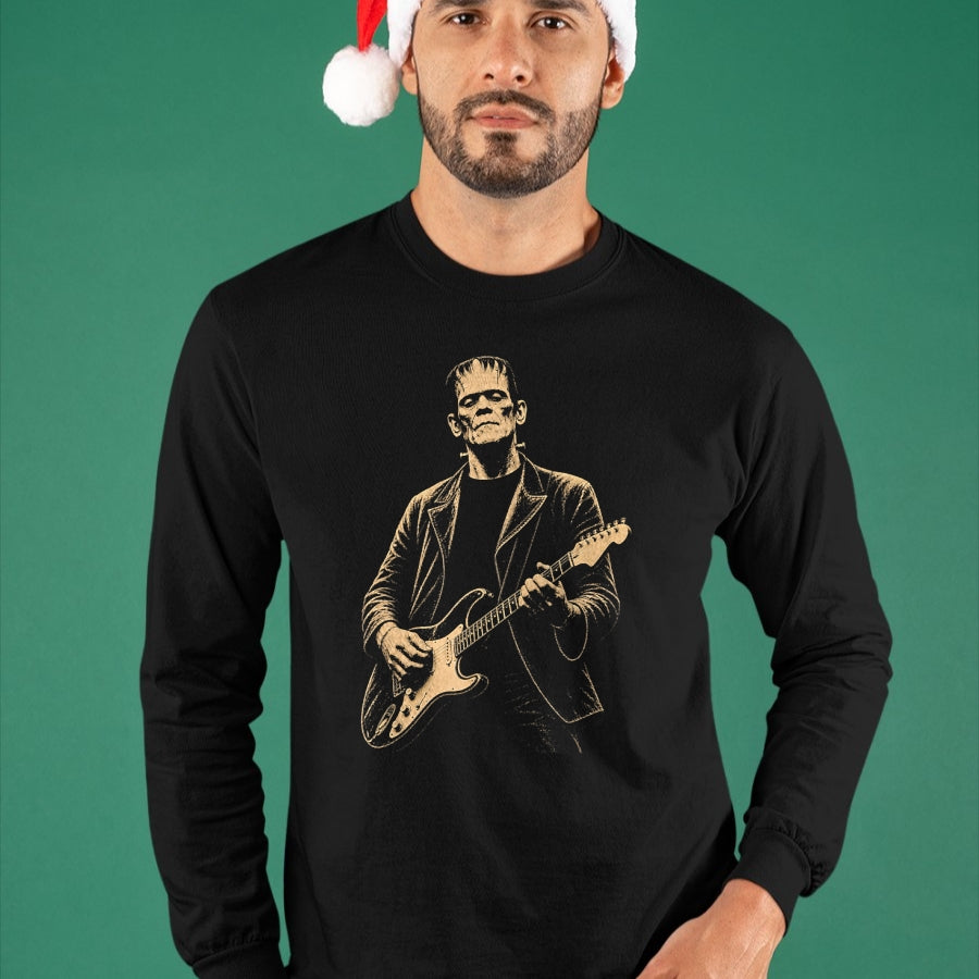 Guitar Lover Shirt, Funny Guitar UnisexT-Shirt/Hoodie/Sweatshirt HLT00 - Vintage Frankenstein Playing Guitar Halloween Frankenstein T-Shirt