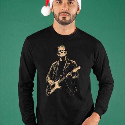 Guitar Lover Shirt, Funny Guitar UnisexT-Shirt/Hoodie/Sweatshirt HLT00 - Vintage Frankenstein Playing Guitar Halloween Frankenstein T-Shirt