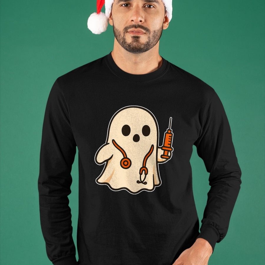 Best Doctor Shirt, Funny Doctor UnisexT-Shirt/Hoodie/Sweatshirt HLT00 - Doctor Ghost with Stethoscope T-Shirt