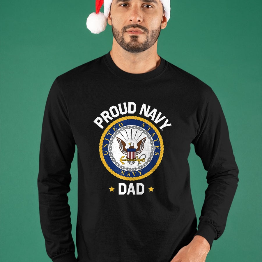 Gift for Dad Shirt, Funny Dad Unisex T-Shirt/Hoodie/Sweatshirt HLT00 – \United States Navy Father_s Day Proud Navy Dad Collegiate T-Shirt