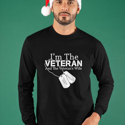 Proud Veteran Shirt, Funny Veteran UnisexT-Shirt/Hoodie/Sweatshirt HLT00 - Womens I Am The Veteran Veterans Day US Military Patriotic V-Neck T-Shirt