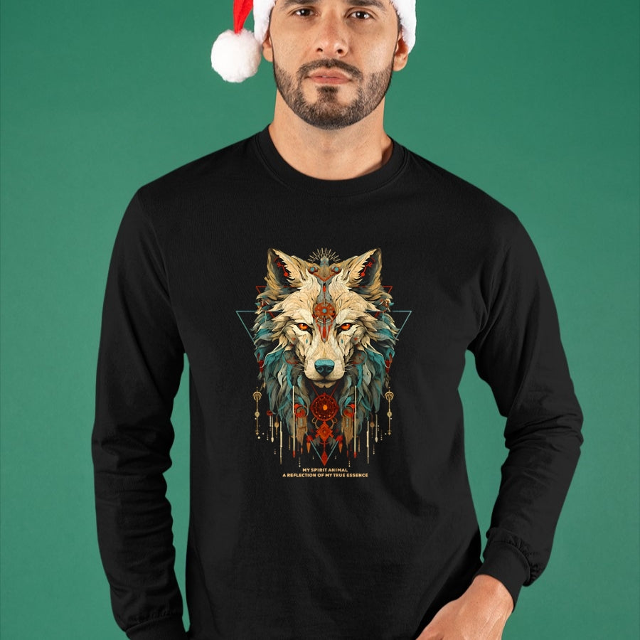 Native American T-Shirts, Vintage Native American Unisex T-Shirt/Hoodie/Sweatshirt HLT00 - Wolf Spirit Animal Sacred Shaman Native American Clan