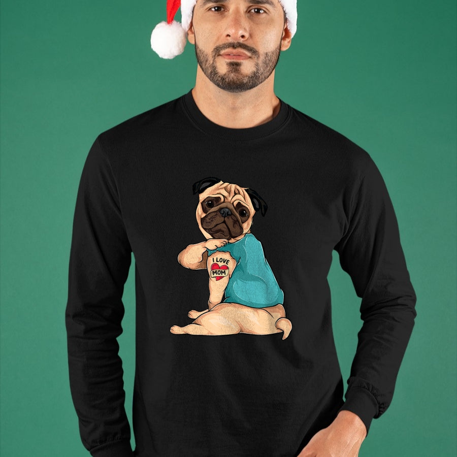 Dog Love Shirt, Dog Lover Gift T-Shirt/Hoodie/Sweatshirt HLT00 - Mother_s Day gift funny dog Pug i love mom tattoo T-Shirt