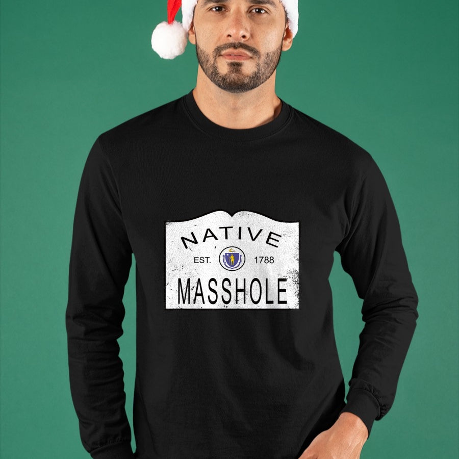 Native American T-Shirts, Vintage Native American Unisex T-Shirt/Hoodie/Sweatshirt HLT00 - Native Masshole Massachusetts MA 1788 Vintage Distressed