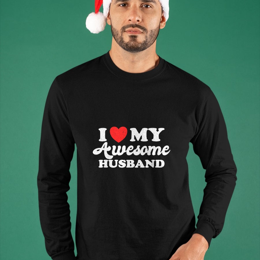 Best Wife Shirt, Wife and Husband Unisex T-Shirt/Hoodie/Sweatshirt HLT00 - I Love My Awesome Husband Funny Wife Married Women Sarcastic T-Shirt (1)