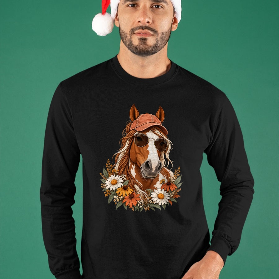Best Horse Lover Shirt , Funny Horse UnisexT-Shirt/Hoodie/Sweatshirt HLT00 - Cute Floral Horse Western Cowgirl for Kids Girls T-Shirt